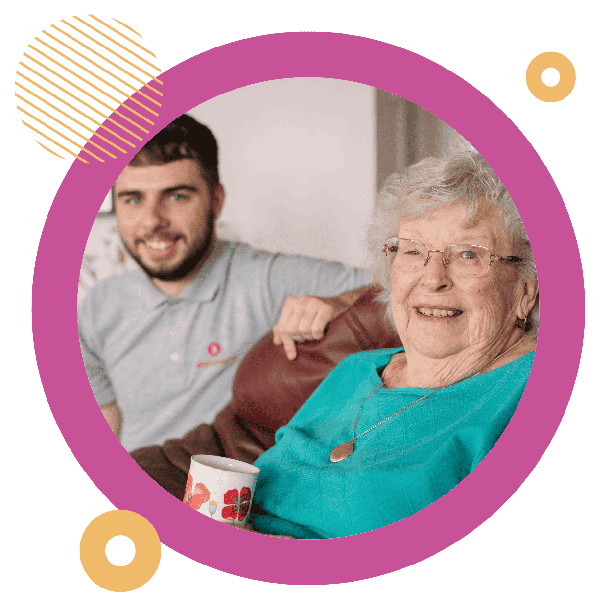 Male Care Assistant with client